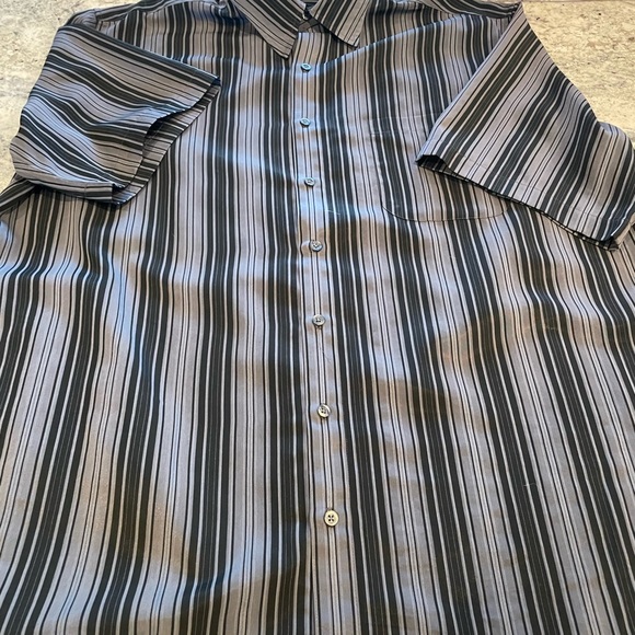 Synrgy short sleeve casual dress shirt XL grey/black - Picture 2 of 5